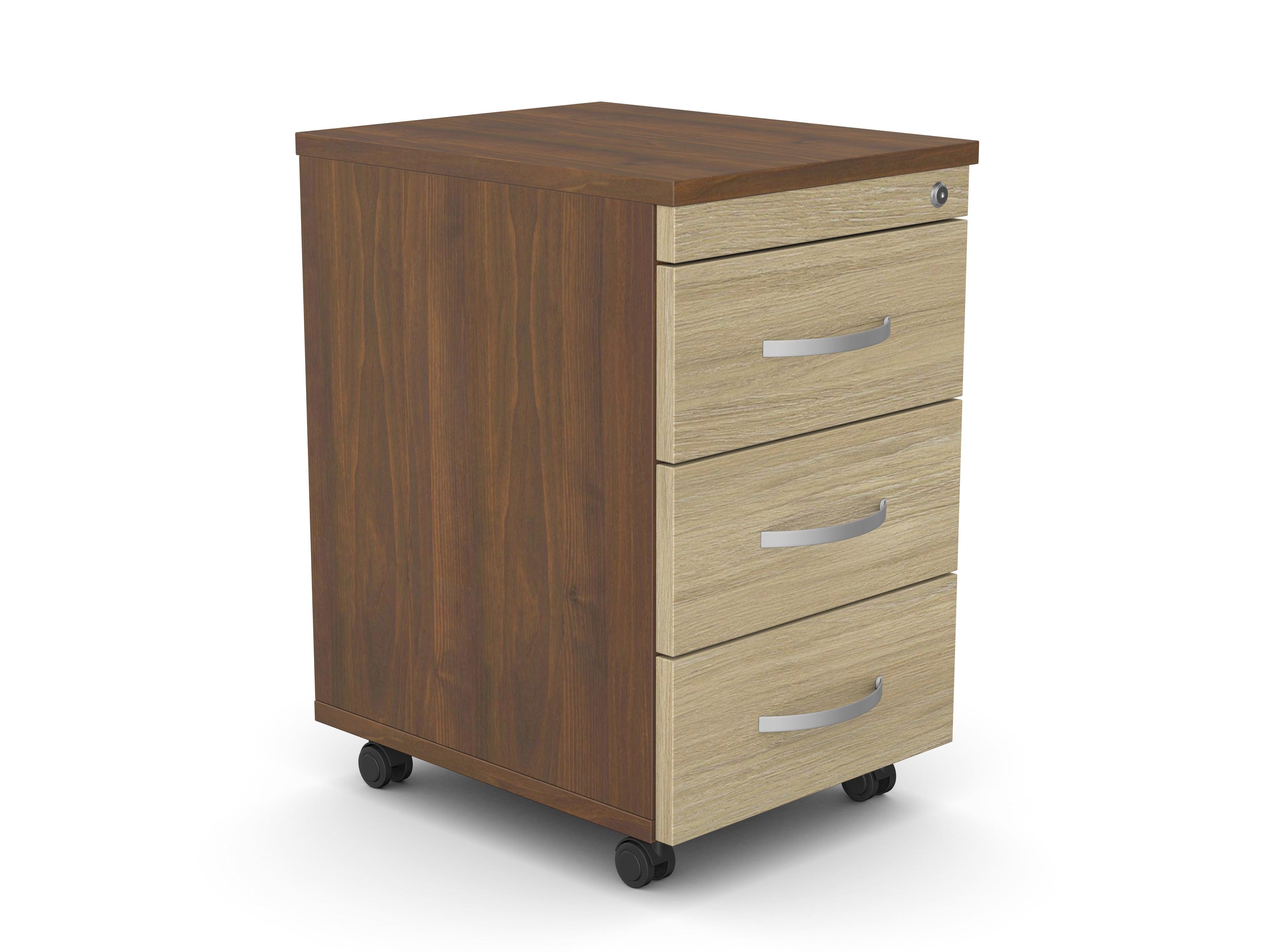 Atvilktņu bloks uz riteņiem SLIM, 3 atvilktnes, slēdzams-Ergostock