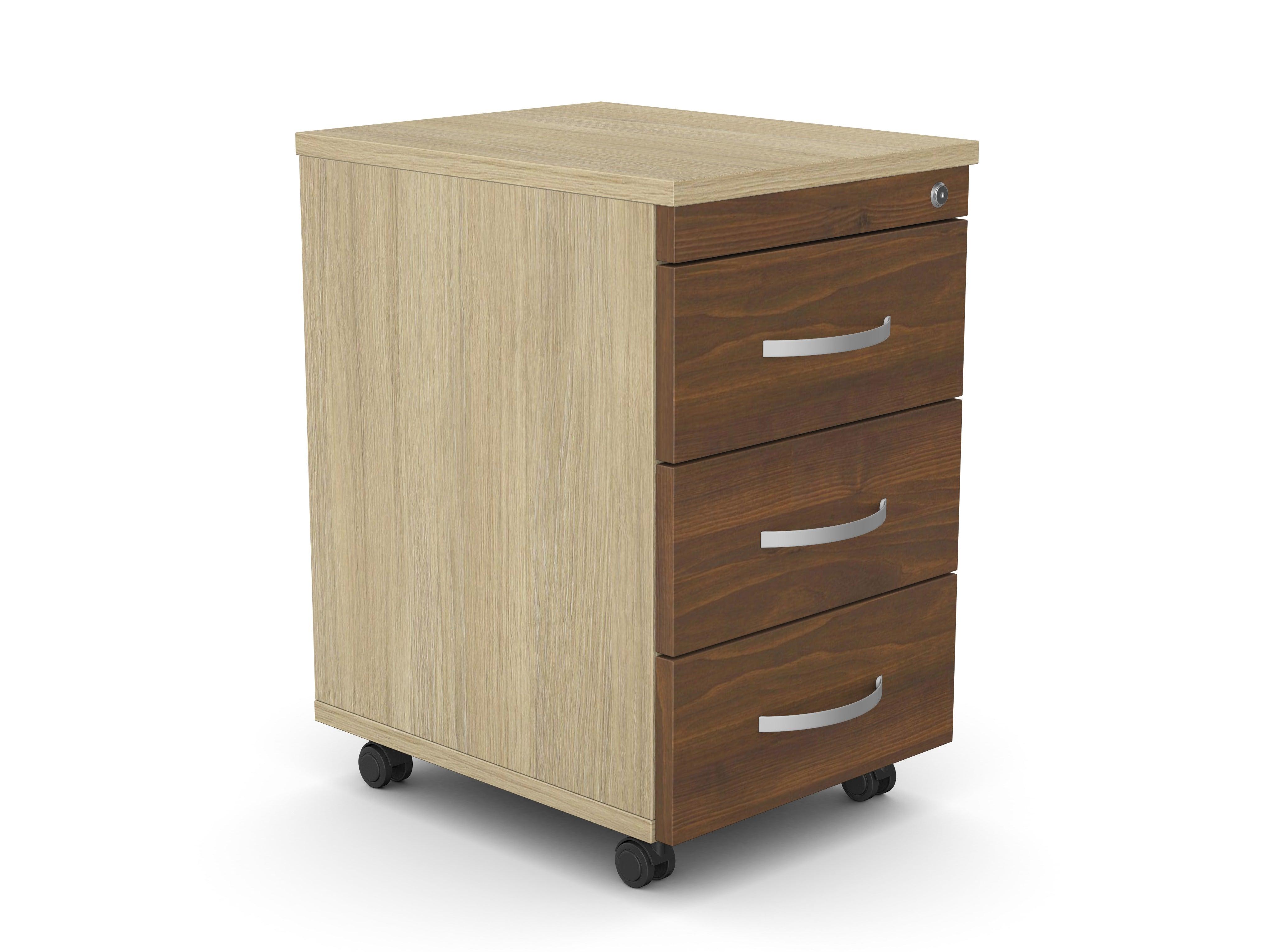 Atvilktņu bloks uz riteņiem SLIM, 3 atvilktnes, slēdzams-Ergostock