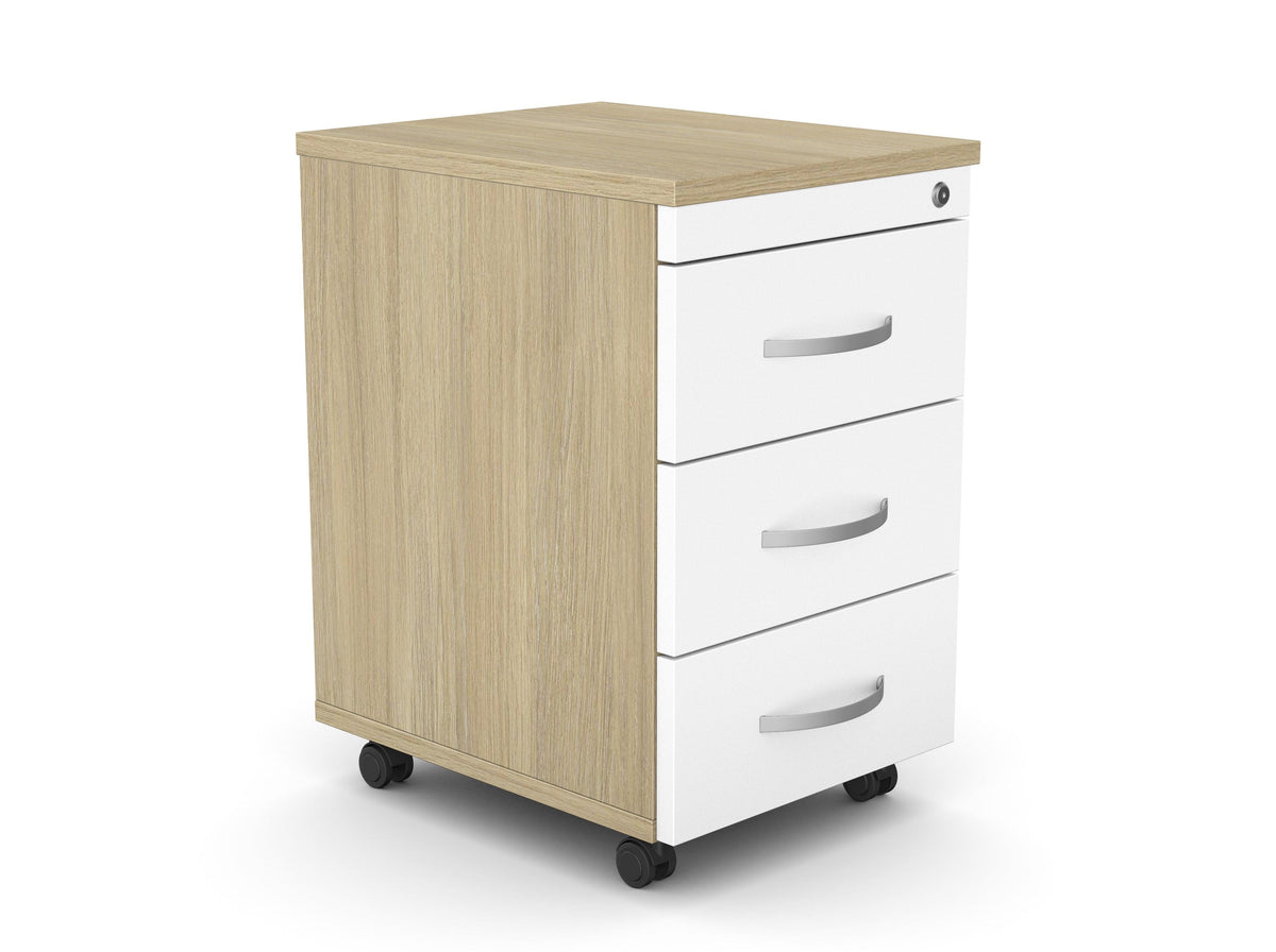 Atvilktņu bloks uz riteņiem SLIM, 3 atvilktnes, slēdzams-Ergostock