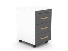 Atvilktņu bloks uz riteņiem SLIM, 3 atvilktnes, slēdzams-Ergostock