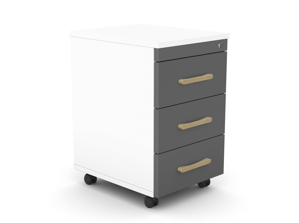 Atvilktņu bloks uz riteņiem SLIM, 3 atvilktnes, slēdzams-Ergostock