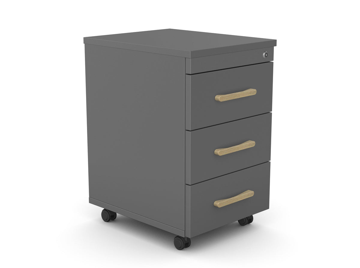 Atvilktņu bloks uz riteņiem SLIM, 3 atvilktnes, slēdzams-Ergostock