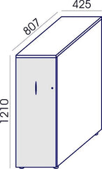 Augstais atvilkņu bloks HIGH, 120 cm, konfigurējams - Ergostock.lv