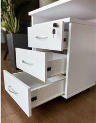 Atvilktņu bloks uz riteņiem BASIC, 3 atvilktnes, slēdzams - Ergostock.lv