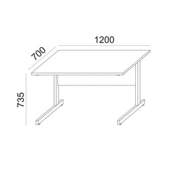 Biroja galds BRAMWICH, ar nosegpaneli - Ergostock.lv
