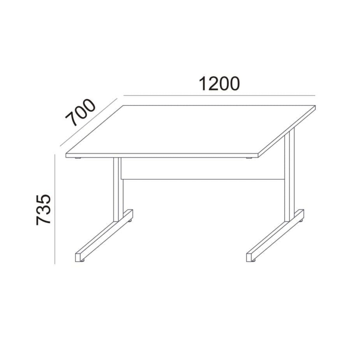 Biroja galds BRAMWICH, ar nosegpaneli - Ergostock.lv