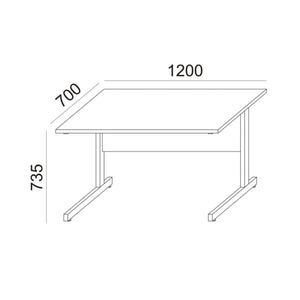 Biroja galds BRAMWICH, ar nosegpaneli - Ergostock.lv