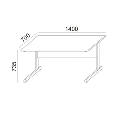 Biroja galds BRAMWICH, ar nosegpaneli - Ergostock.lv