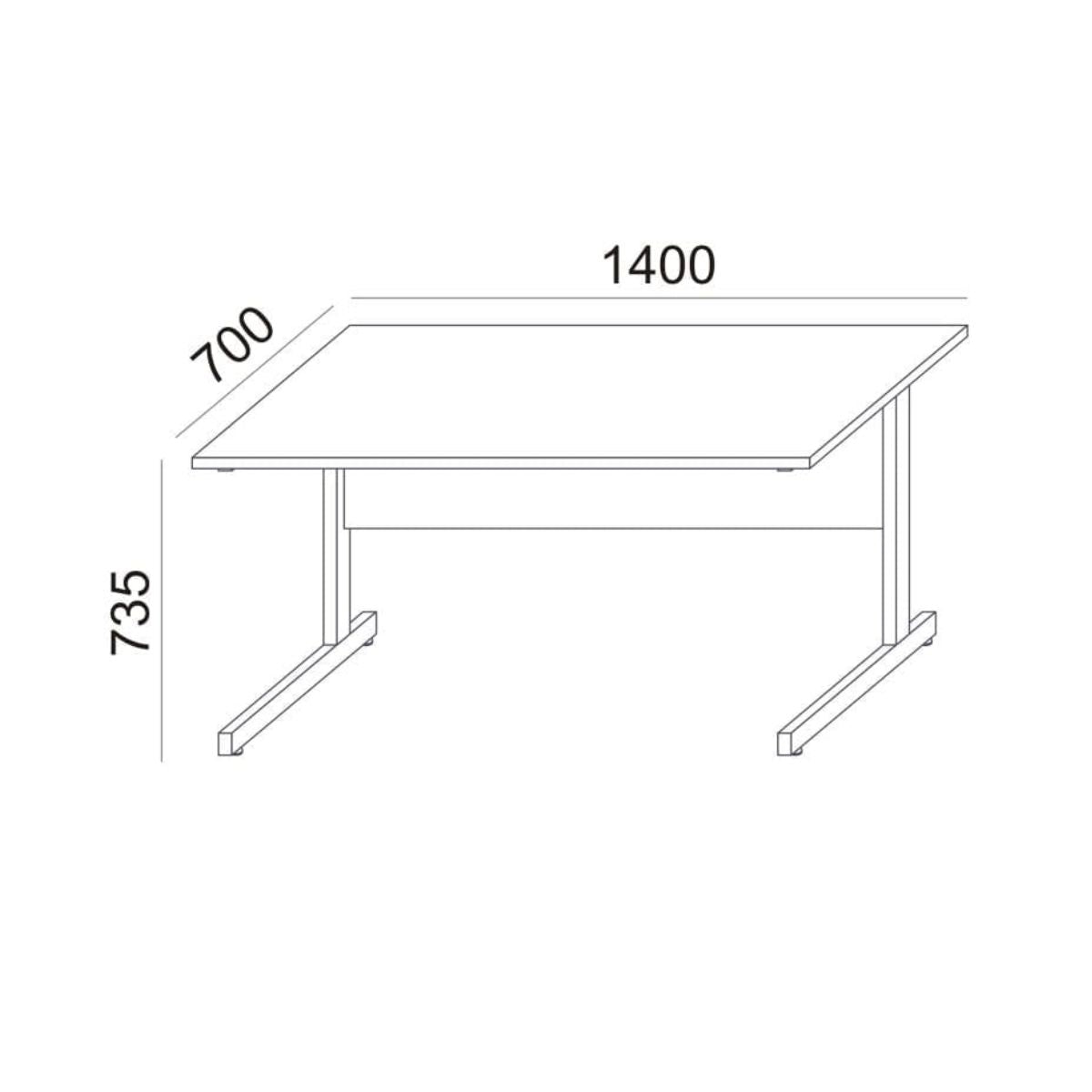 Biroja galds BRAMWICH, ar nosegpaneli - Ergostock.lv