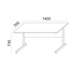 Biroja galds BRAMWICH, ar nosegpaneli - Ergostock.lv