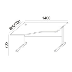 Biroja galds BRAMWICH II, ar nosegpaneli - Ergostock.lv