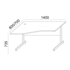 Biroja galds BRAMWICH II, ar nosegpaneli - Ergostock.lv