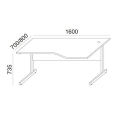 Biroja galds BRAMWICH II, ar nosegpaneli - Ergostock.lv