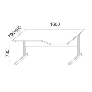 Biroja galds BRAMWICH II, ar nosegpaneli - Ergostock.lv