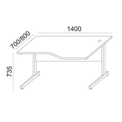 Biroja galds BRAMWICH II, ar nosegpaneli - Ergostock.lv