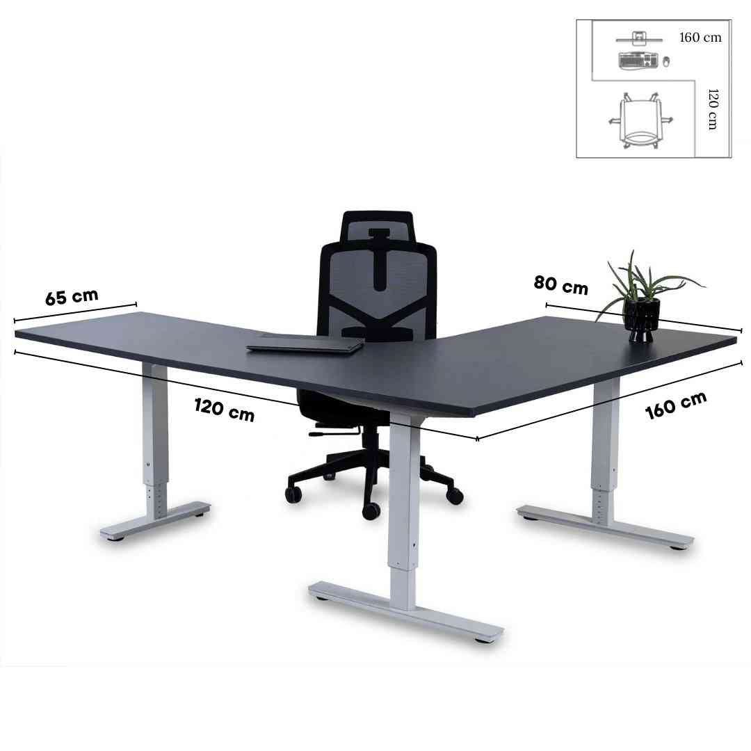 Biroja galds Forza Line L forma 160 cm x 120 cm-Ergostock