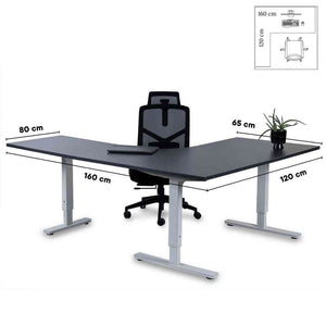 Biroja galds Forza Line L forma 160 cm x 120 cm-Ergostock