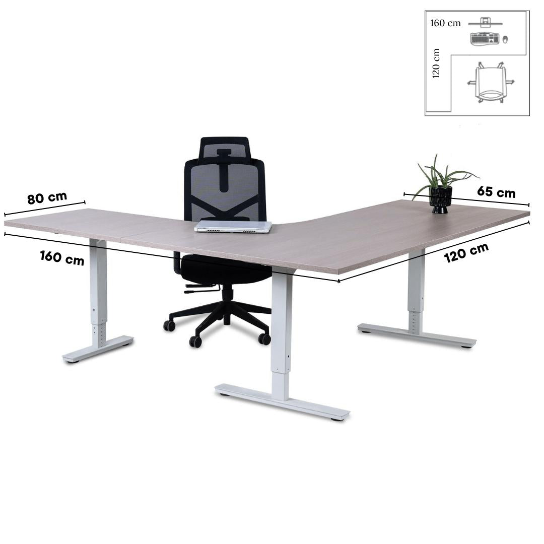 Biroja galds Forza Line L forma 160 cm x 120 cm-Ergostock