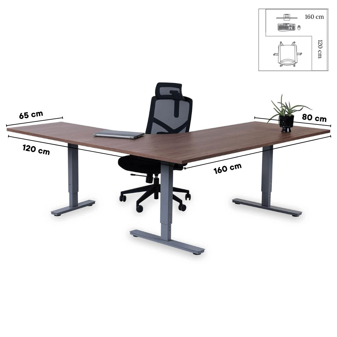 Biroja galds Forza Line L forma 160 cm x 120 cm-Ergostock