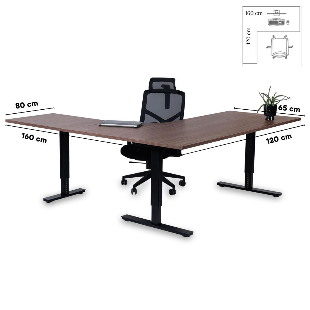 Biroja galds Forza Line L forma 160 cm x 120 cm-Ergostock