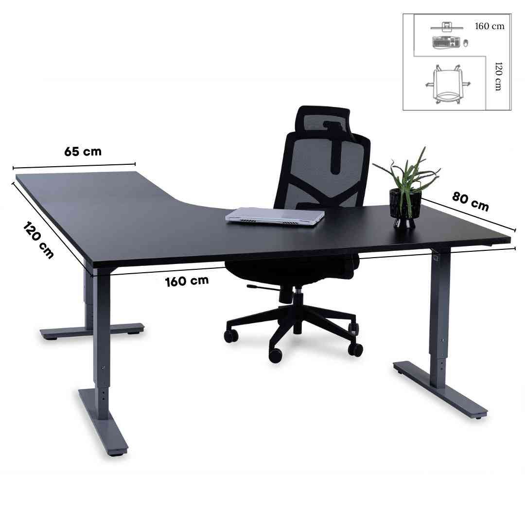 Biroja galds Forza Line L forma 160 cm x 120 cm-Ergostock
