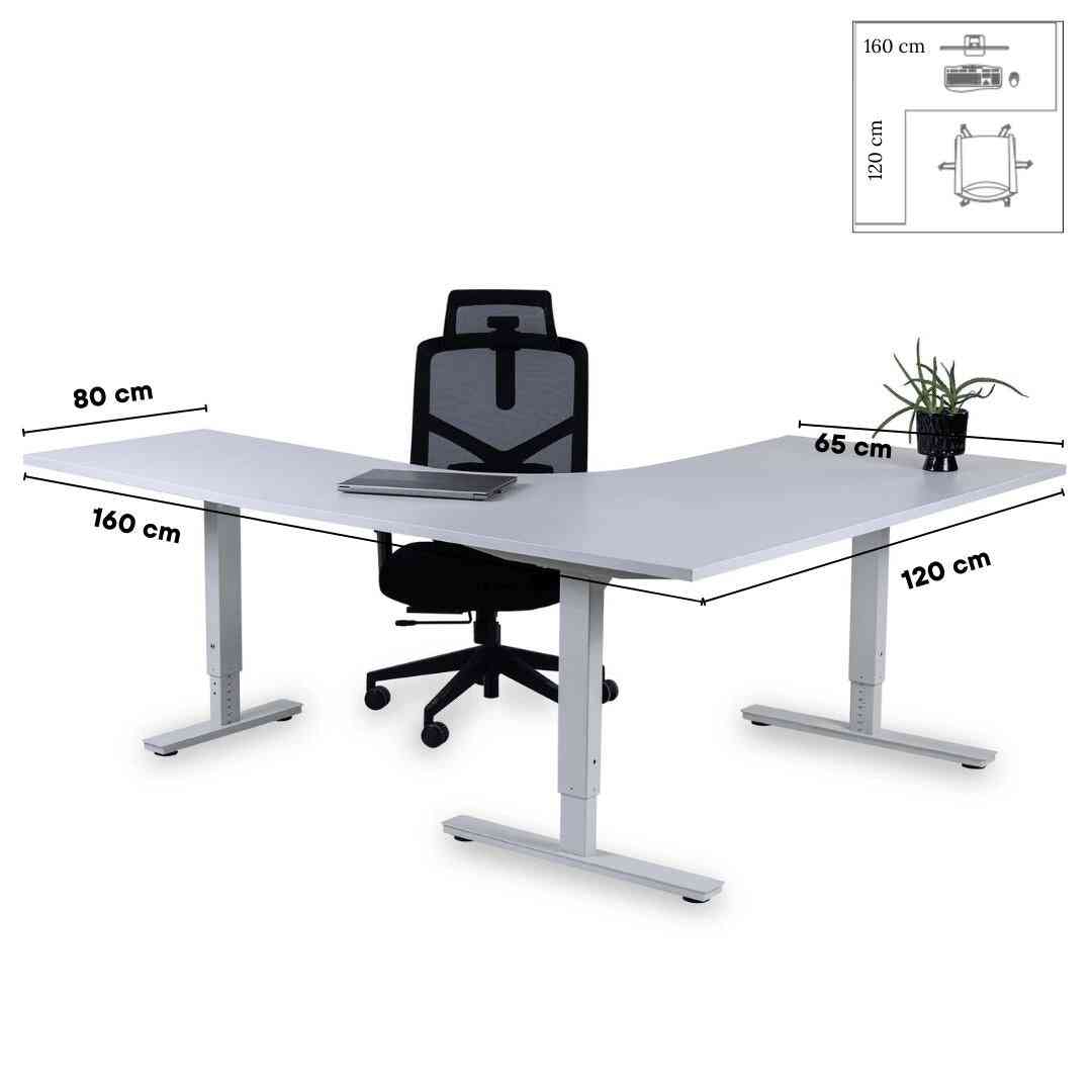 Biroja galds Forza Line L forma 160 cm x 120 cm-Ergostock