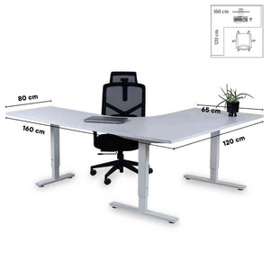 Biroja galds Forza Line L forma 160 cm x 120 cm-Ergostock