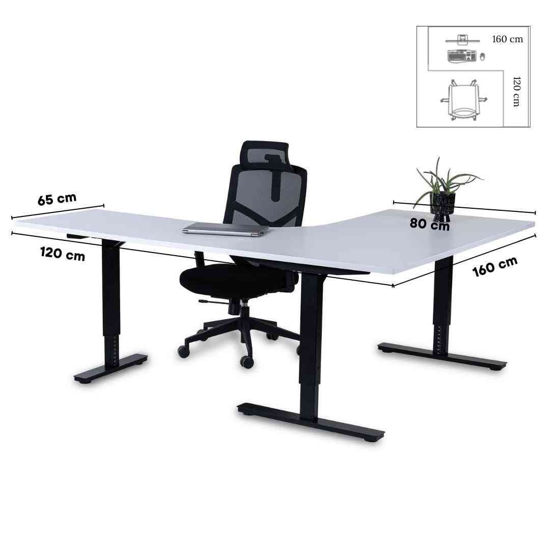 Biroja galds Forza Line L forma 160 cm x 120 cm-Ergostock