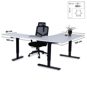 Biroja galds Forza Line L forma 160 cm x 120 cm-Ergostock