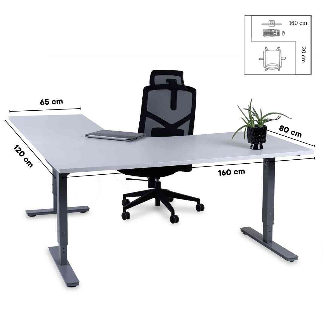 Biroja galds Forza Line L forma 160 cm x 120 cm-Ergostock
