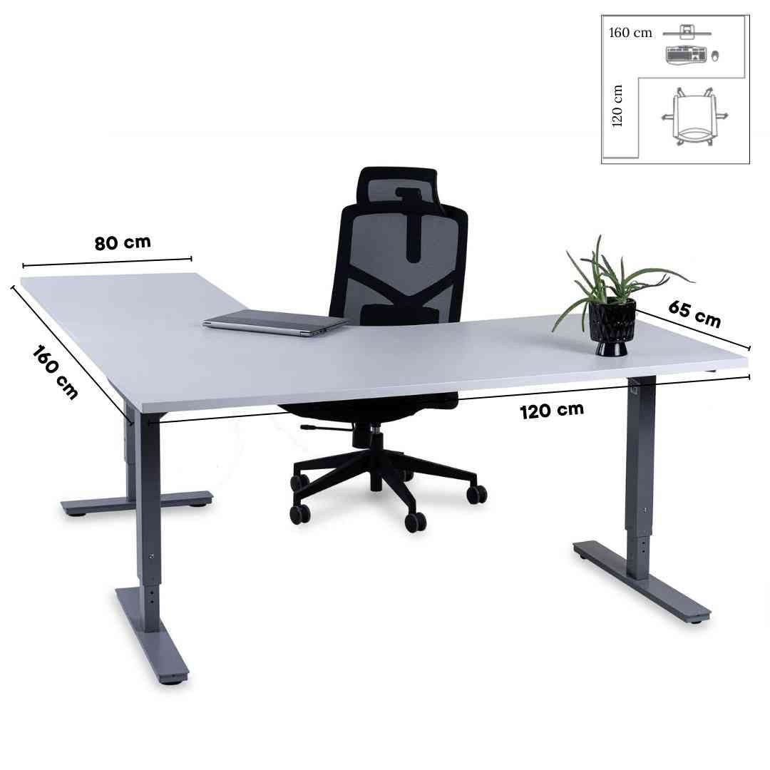 Biroja galds Forza Line L forma 160 cm x 120 cm-Ergostock