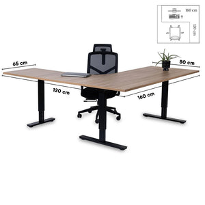 Biroja galds Forza Line L forma 160 cm x 120 cm-Ergostock