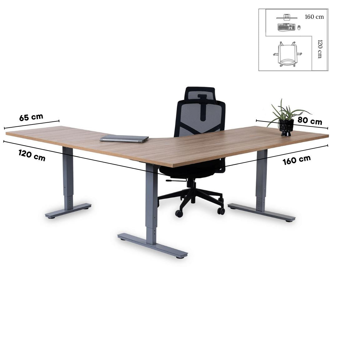Biroja galds Forza Line L forma 160 cm x 120 cm-Ergostock