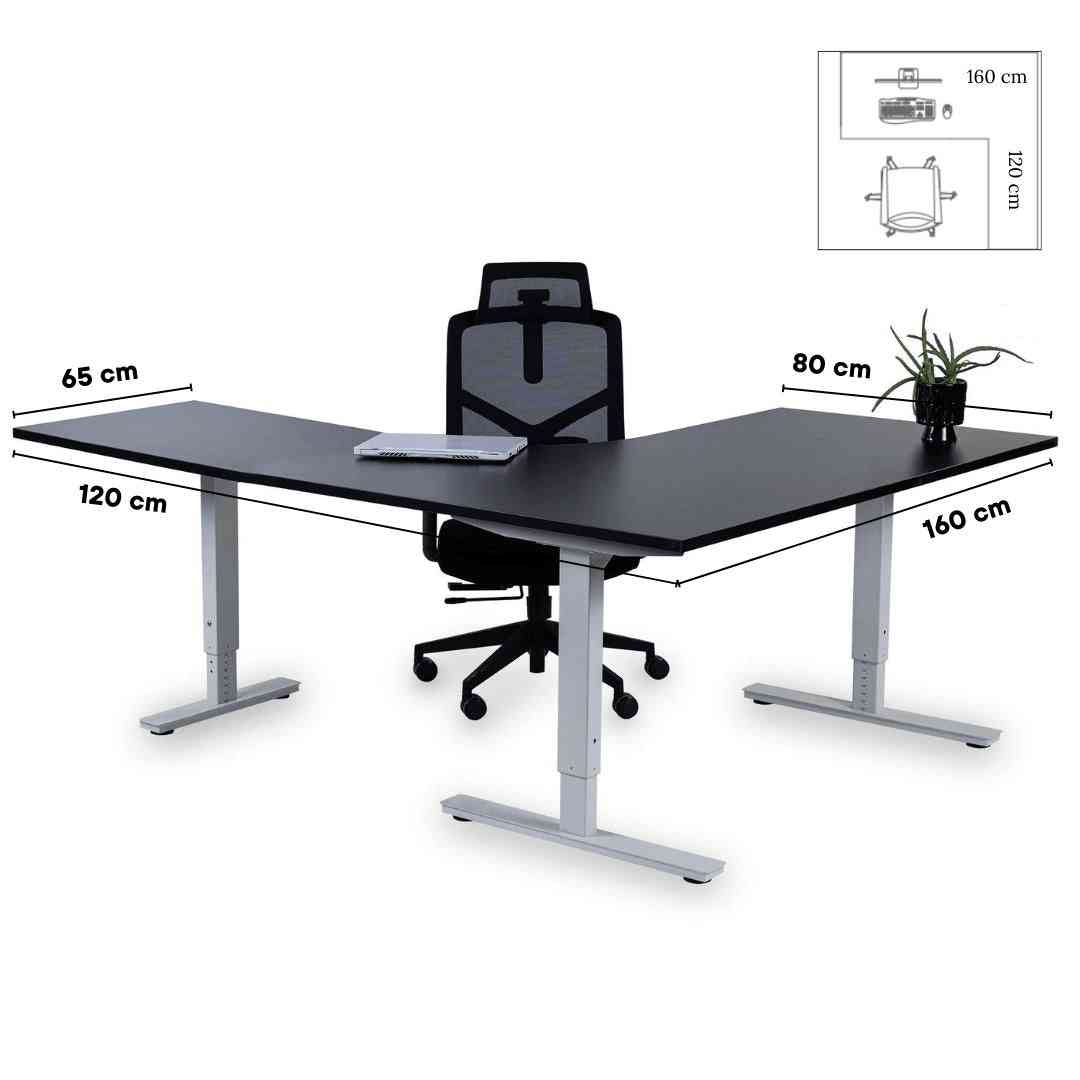 Biroja galds Forza Line L forma 160 cm x 120 cm-Ergostock