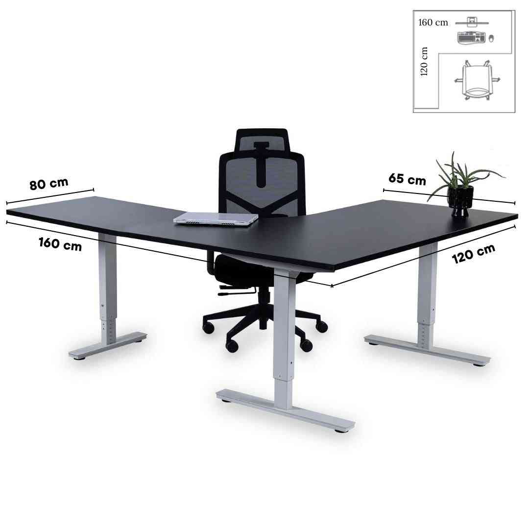 Biroja galds Forza Line L forma 160 cm x 120 cm-Ergostock