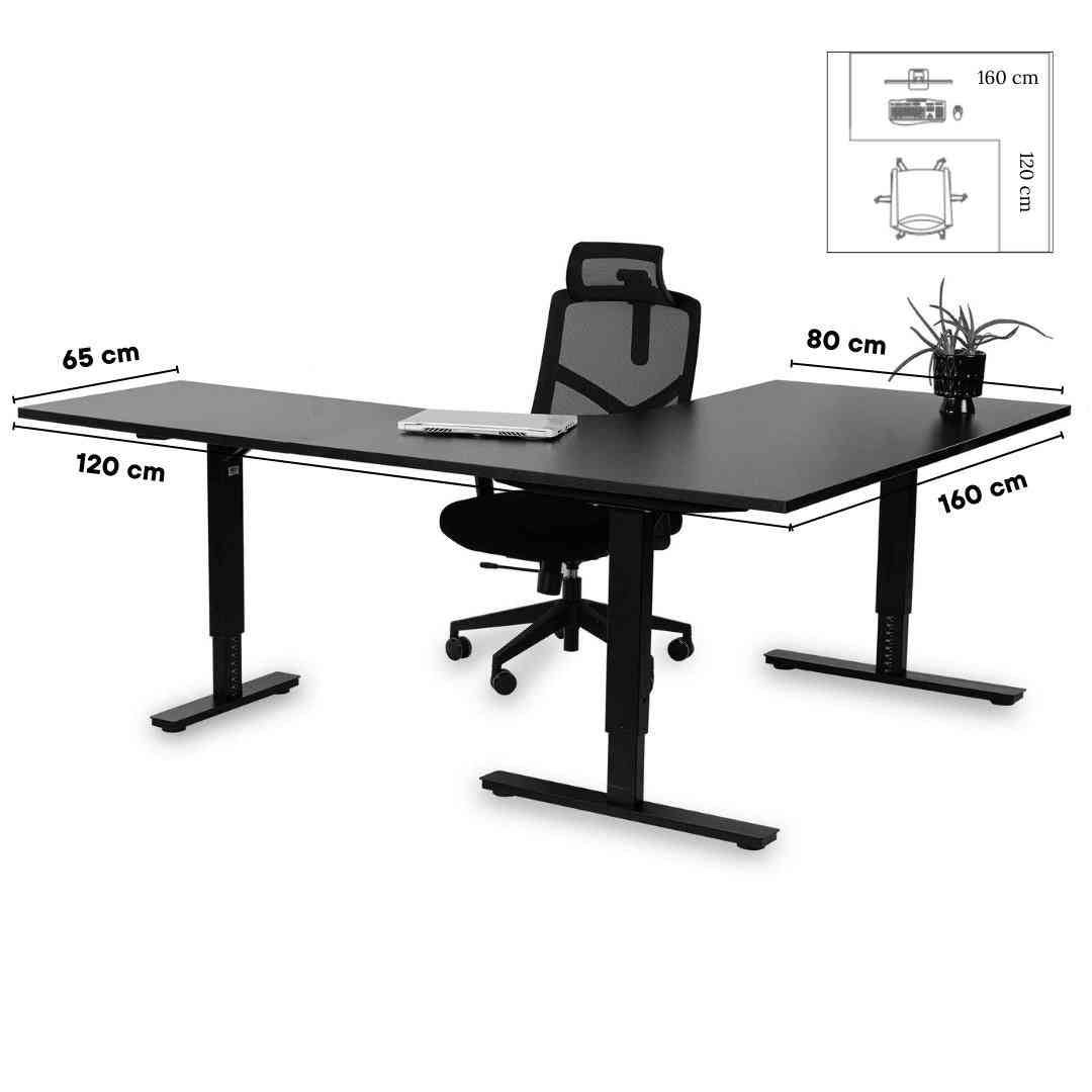 Biroja galds Forza Line L forma 160 cm x 120 cm-Ergostock