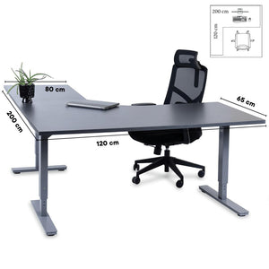 Biroja galds Forza Line L forma 200 cm x 120 cm-Ergostock