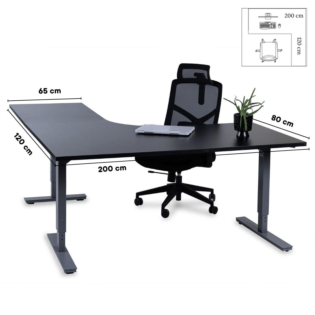 Biroja galds Forza Line L forma 200 cm x 120 cm-Ergostock