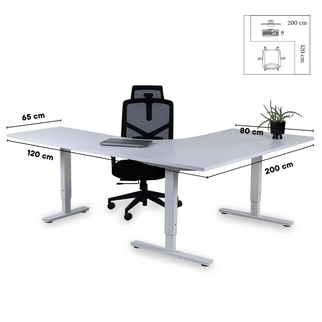 Biroja galds Forza Line L forma 200 cm x 120 cm-Ergostock