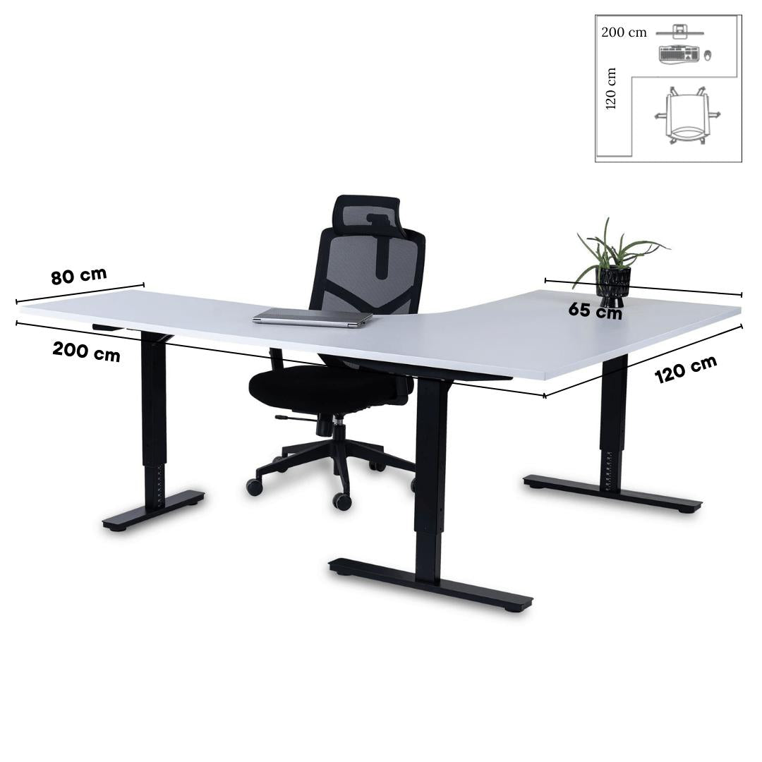 Biroja galds Forza Line L forma 200 cm x 120 cm-Ergostock