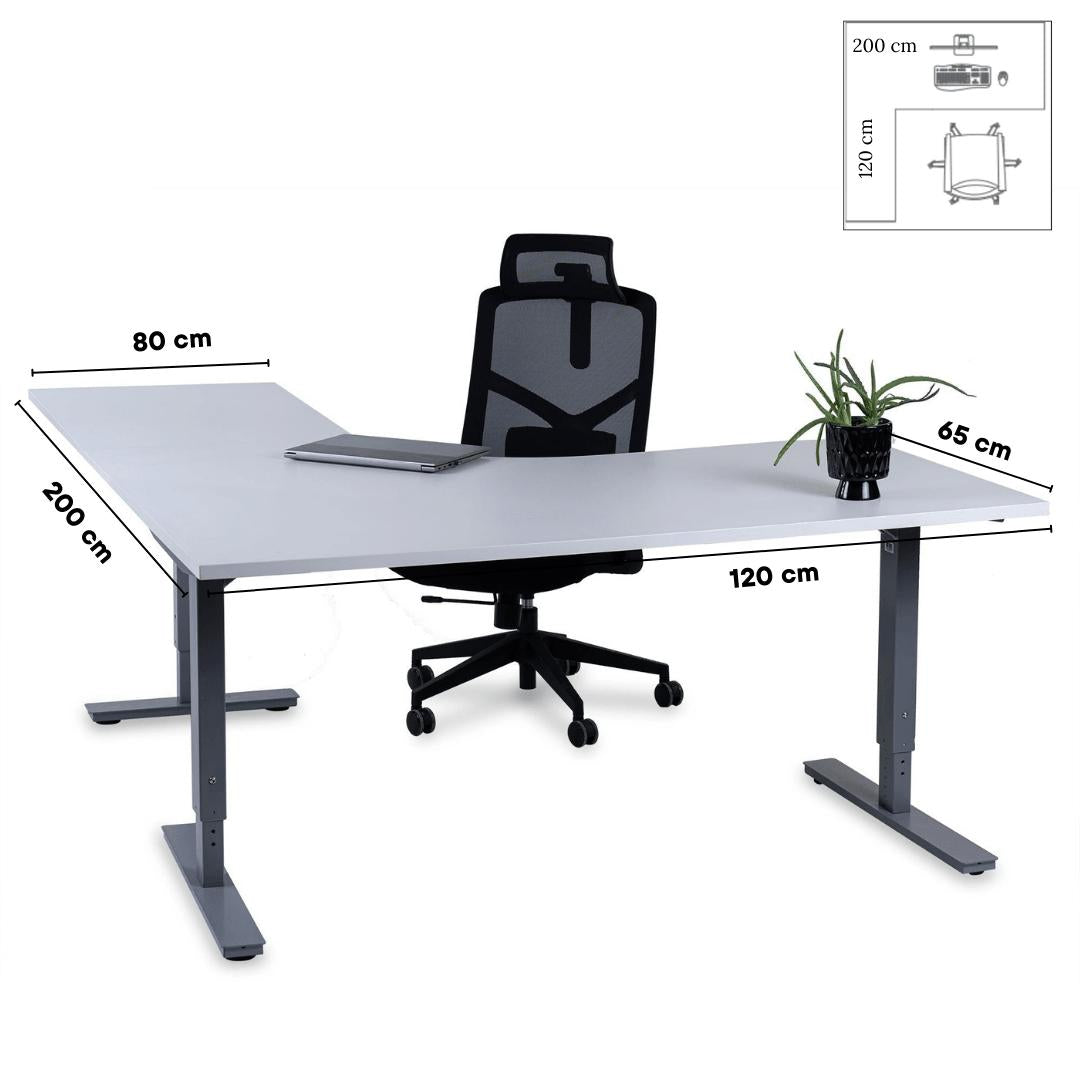 Biroja galds Forza Line L forma 200 cm x 120 cm-Ergostock
