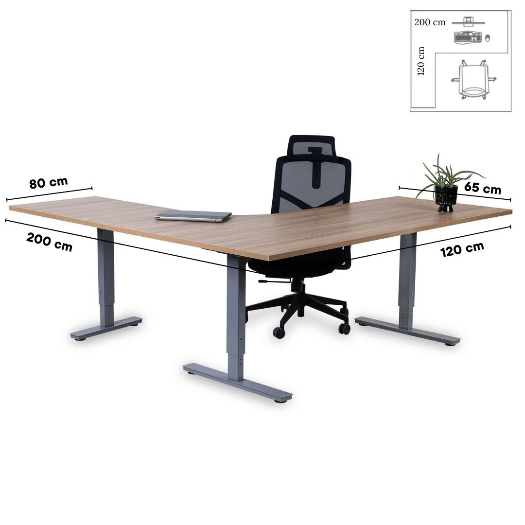 Biroja galds Forza Line L forma 200 cm x 120 cm-Ergostock