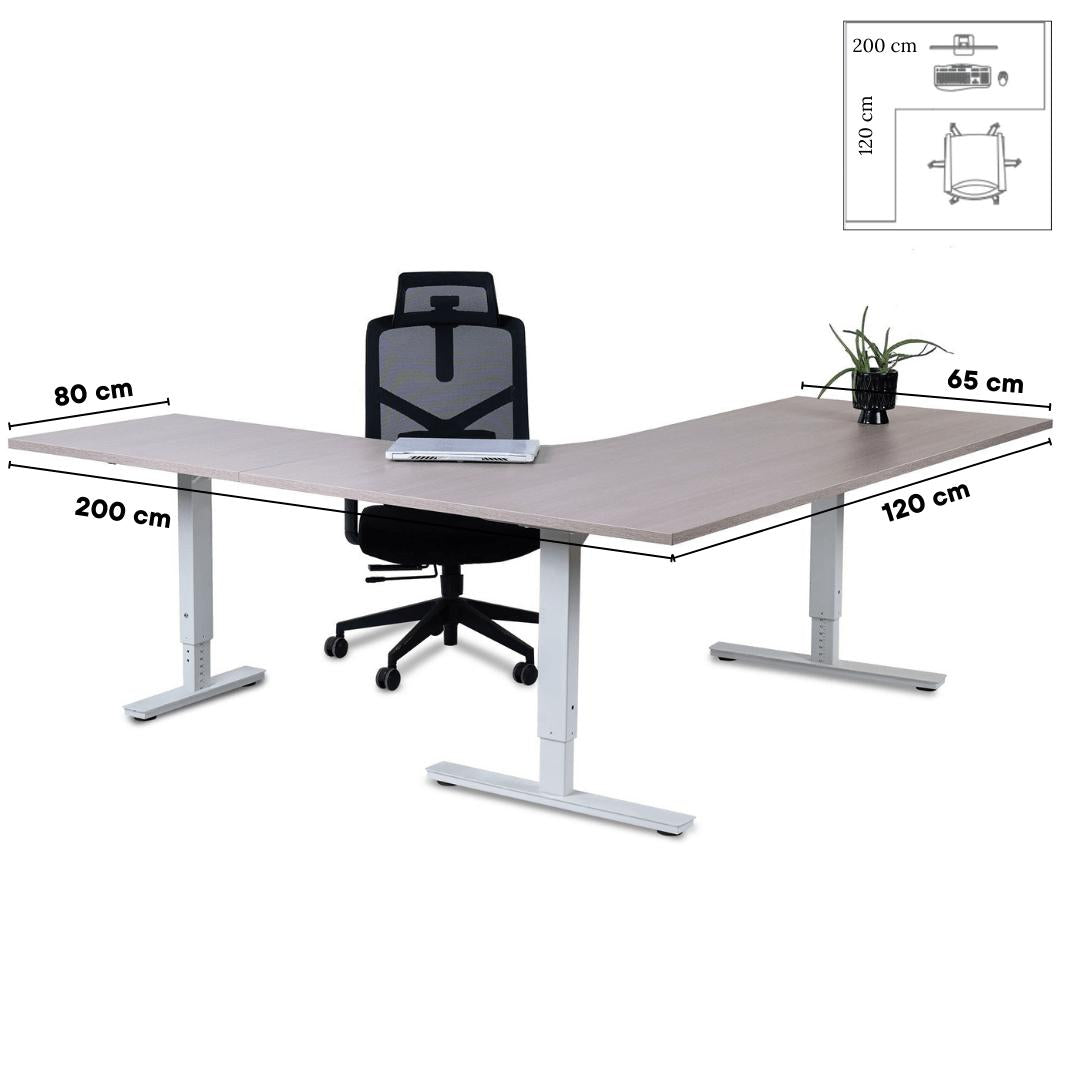 Biroja galds Forza Line L forma 200 cm x 120 cm-Ergostock