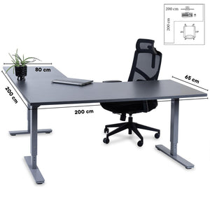 Biroja galds Forza Line L forma 200 cm x 200 cm-Ergostock