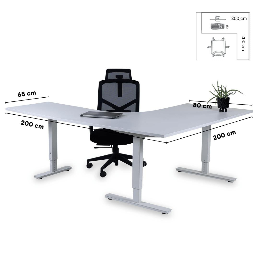 Biroja galds Forza Line L forma 200 cm x 200 cm-Ergostock