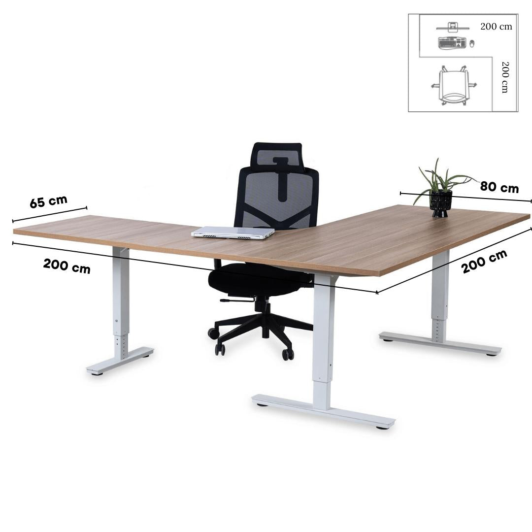 Biroja galds Forza Line L forma 200 cm x 200 cm-Ergostock