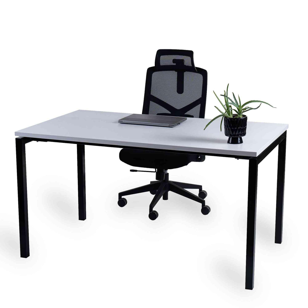 Biroja galds Office Line – Balta / Melna / 120 x 80 cm