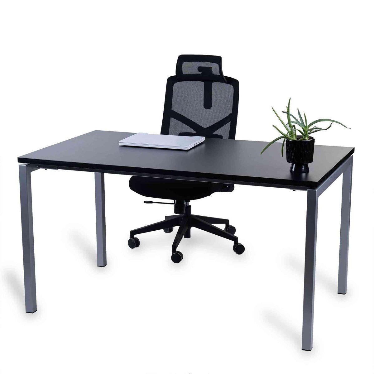 Biroja galds Office Line – Melna / Sudraba / 120 x 80 cm