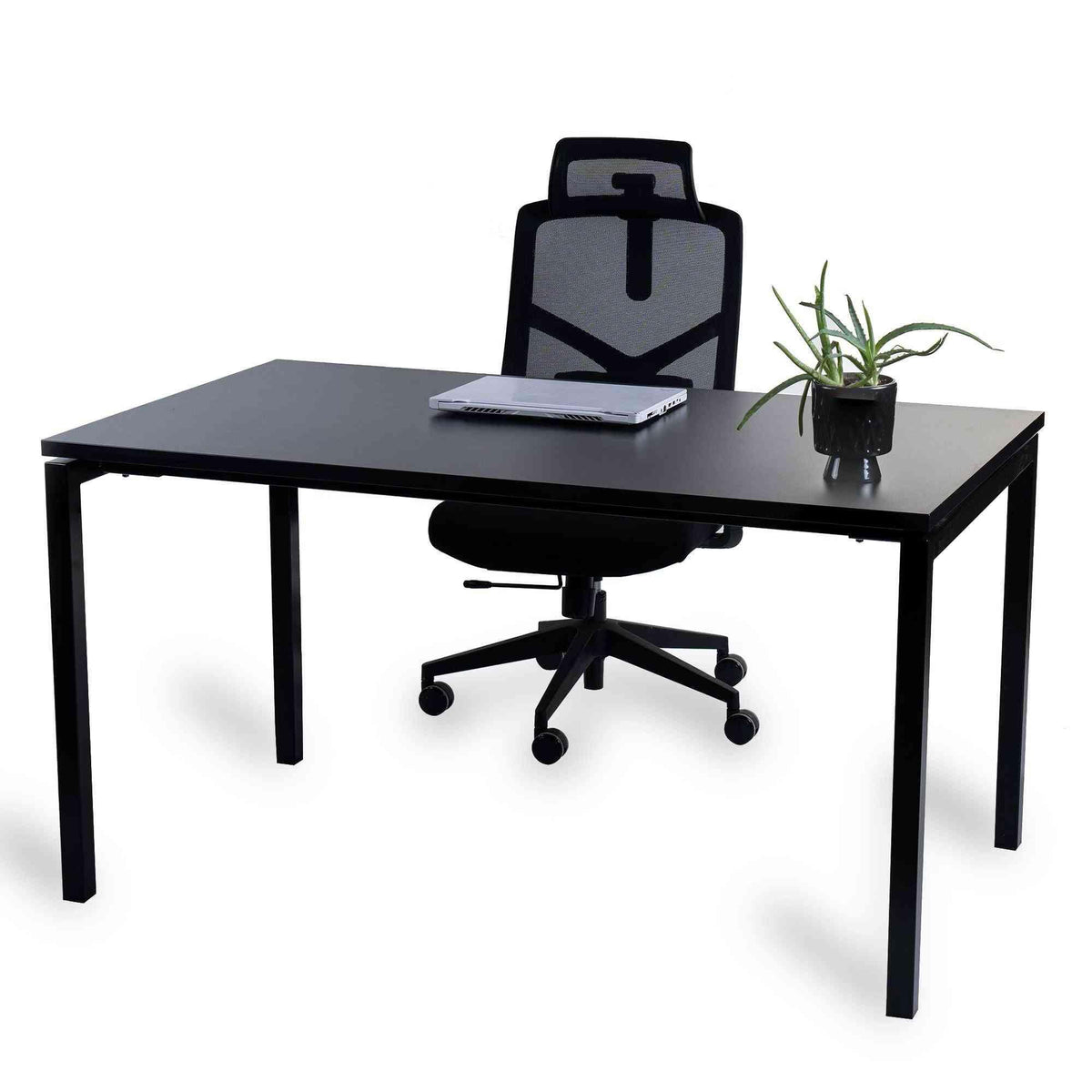 Biroja galds Office Line – Melna / Melna / 120 x 80 cm