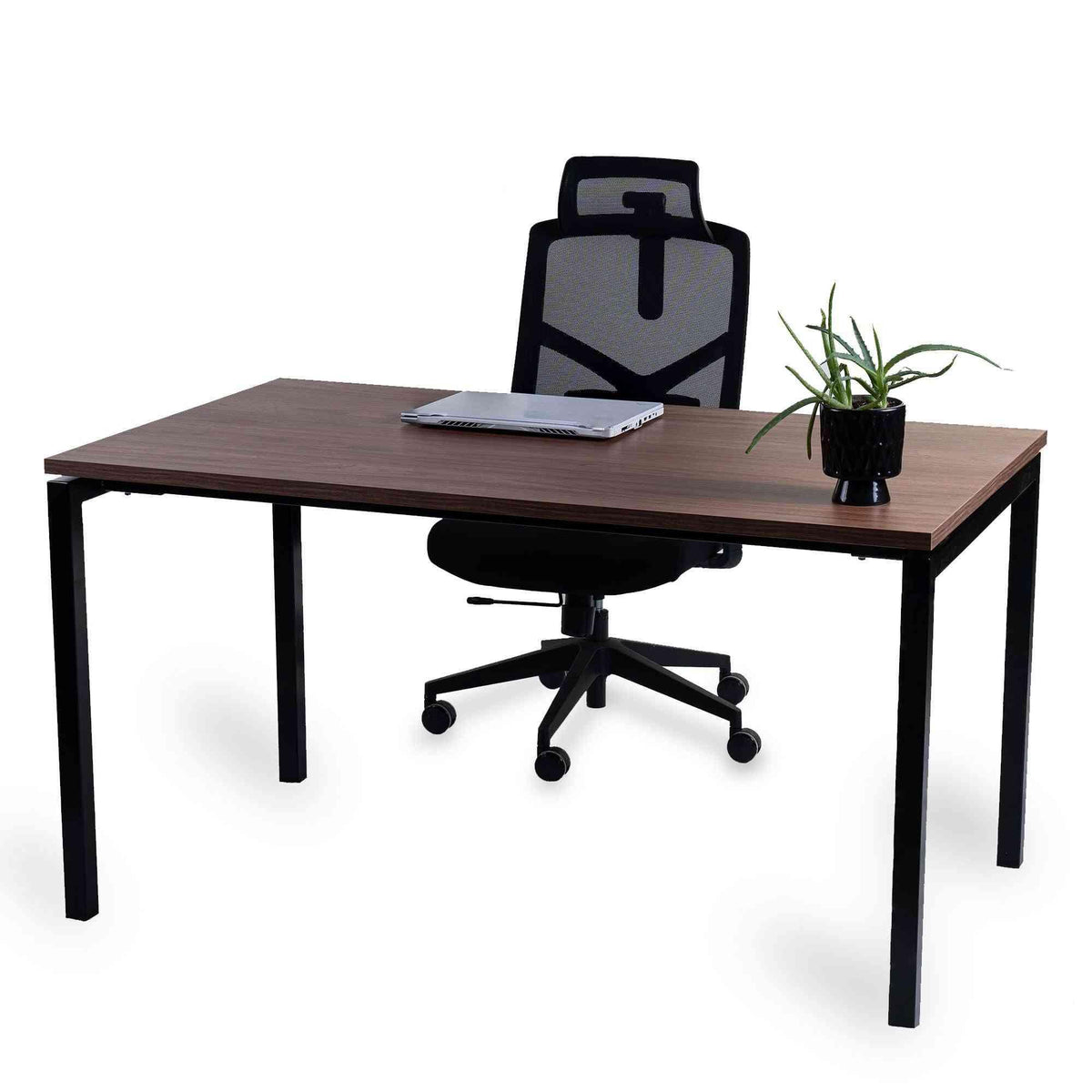 Biroja galds Office Line – Riekstkoks / Melna / 120 x 80 cm
